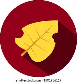 Icono vector con hojas de otoño. Icono de hoja. Icono de otoño. Icono de caída. Signo/símbolo de vector circular. Señal de corte. Símbolo lindo.