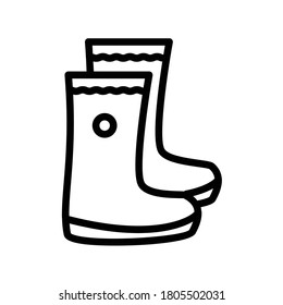 Vector icon of autumn rubber boots