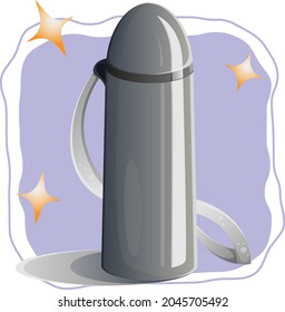 vector icon from the autumn set. steel thermos