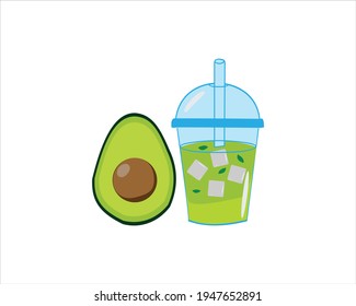 vector icon of avocado. avocado fruit in flat design. vector illustration