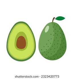 vector icon of avocado fruit in flat design vector illustration isolated on white eps 10