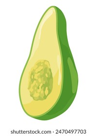 Vector icon of avocado. Avocado fruit in flat design. Omega-3 product