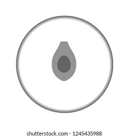 Vector icon avocado in grey color. Eps 10