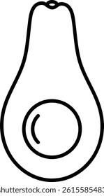 Vector icon of avocado ; The half an avocado