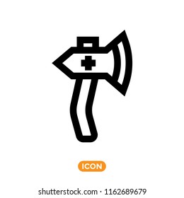 Vector Icon of Axe in line style. Forester related symbol
