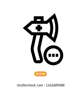 Vector Icon of Axe in line style. Forester related symbol