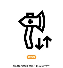 Vector Icon of Axe in line style. Forester related symbol