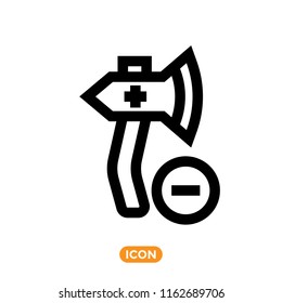 Vector Icon of Axe in line style. Forester related symbol