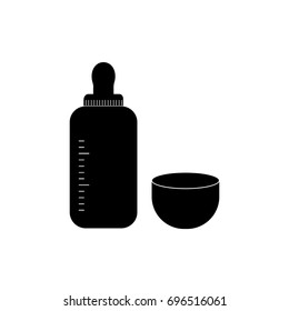 Vector icon of baby bottle with lid