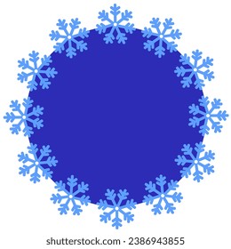 Fondo del icono del vector con copos de nieve.
Fondo vectorial azul para Navidad, Año Nuevo