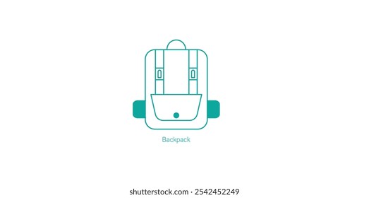 Vector Icon of Backpack for Hiking, Camping, and Travel