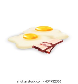 vector icon of bacon and eggs, a symbol of food