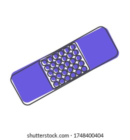 Vector icon of bactericidal protective plaster. First aid cartoon style on white isolated background.