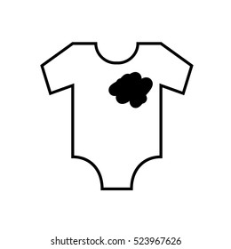 Vector icon bad infant shirt on white background