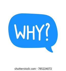 Why? Vector icon, badge illustration on white background.