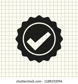 vector icon badge with ribbons
