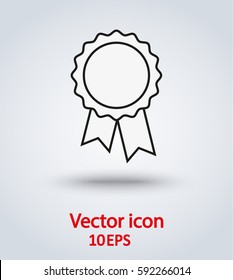  vector icon badge with ribbons 