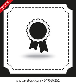  vector icon badge with ribbons 