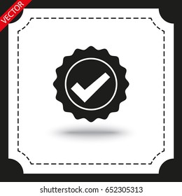  vector icon badge with ribbons 