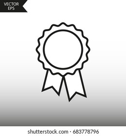  vector icon badge with ribbons 