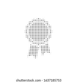   vector icon badge with ribbons in halftone
