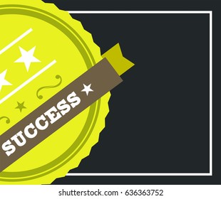 Vector icon of badge with success text