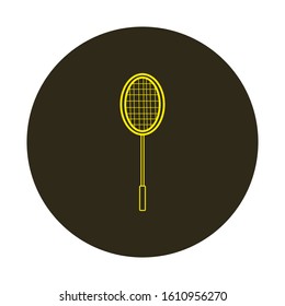 vector icon of badminton racket with simple shapes