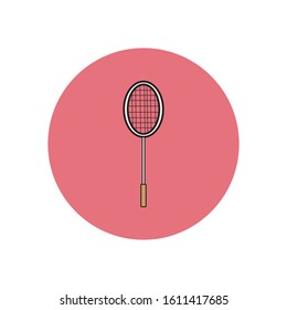 vector icon of badminton racket with simple shapes