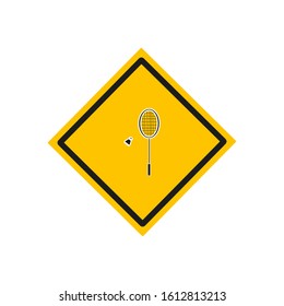 vector icon of badminton racket with simple shapes