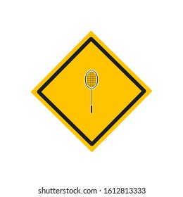 vector icon of badminton racket with simple shapes