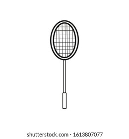 vector icon of badminton racket with simple shapes