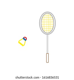 vector icon of badminton racket with simple shapes