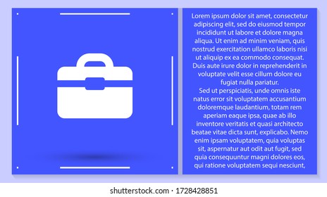 Vector icon bag 10 EPS . Lorem Ipsum Illustration design