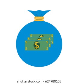 Vector. The icon. Bag with money Dollar