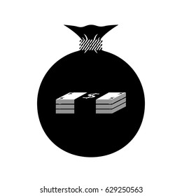 Vector. The icon. Bag with money Dollar