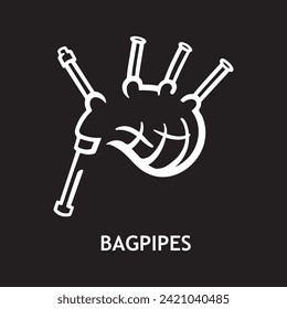 vector icon for bagpipes, musical instruments