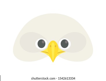 Vector icon of bald eagle. Animal mask for children.