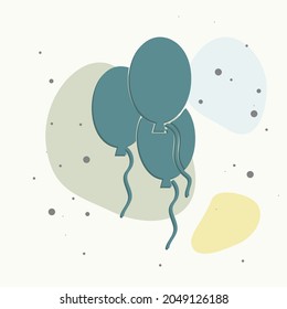 Vector icon balloons on multicolored background. Layers grouped for easy editing illustration. For your design.