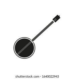 vector icon, banjo musical instrument shape