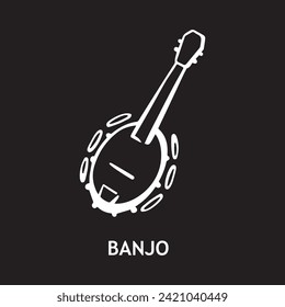 vector icon for banjo, musical instruments