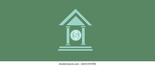 vector icon of a bank building with dollar