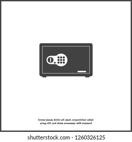 Vector icon bank safe. Safe for storing documents, money on white isolated background. Layers grouped for easy editing illustration. For your design.