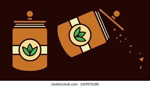 Vector icon bank with tea