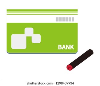 Vector icon for bankbook.Japanese stamp.