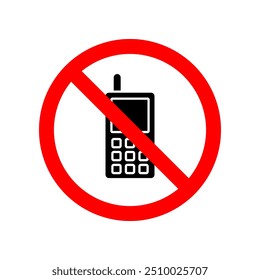 Icono de Vector prohibido teléfono, símbolo de diseño plano