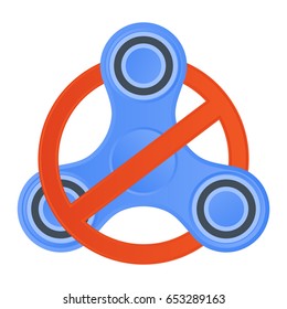 Vector icon. Banned to use a fidget spinner. 