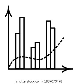 Vector icon with Bar Chart Analytics . Black color.