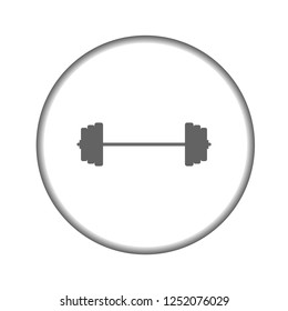 Vector icon barbell in grey color. Eps 10