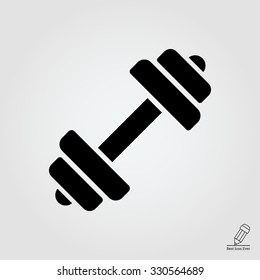 Vector icon of barbell with weight plates