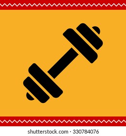 Vector icon of barbell with weight plates
